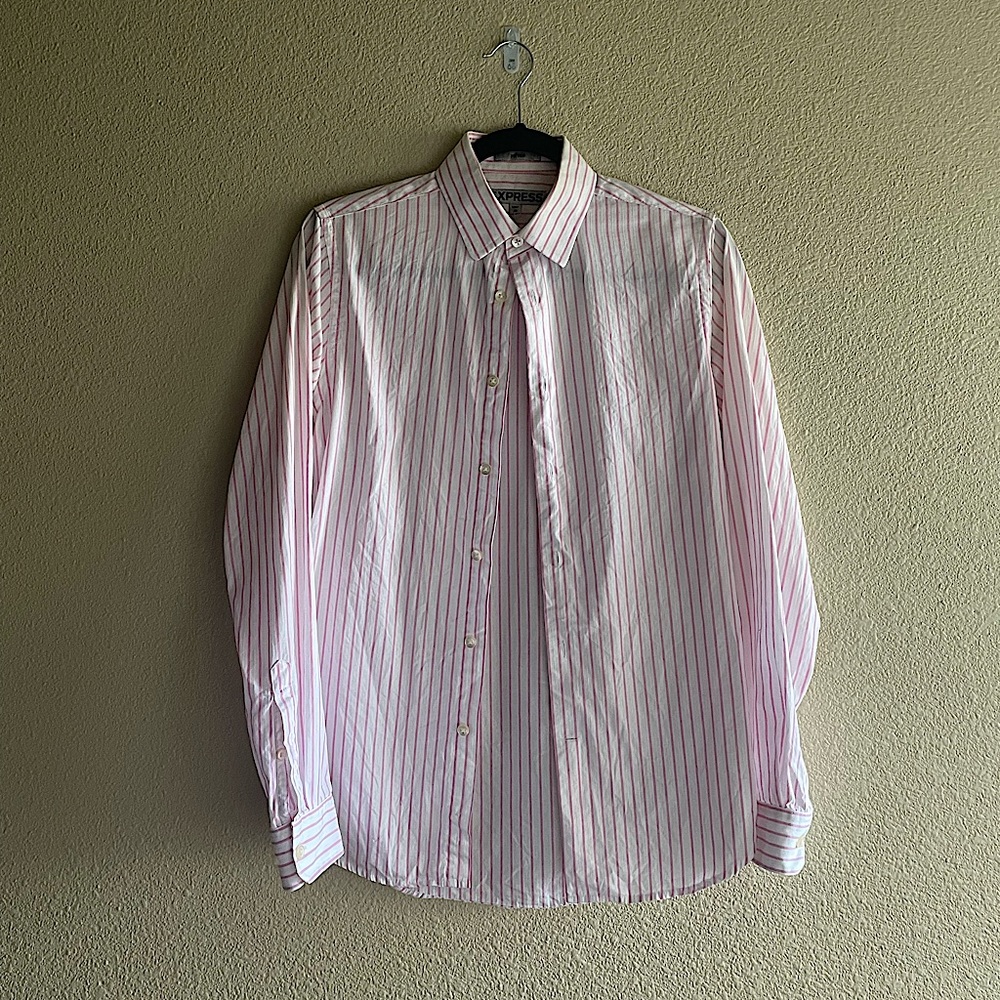 Express Pink/White Button Down
